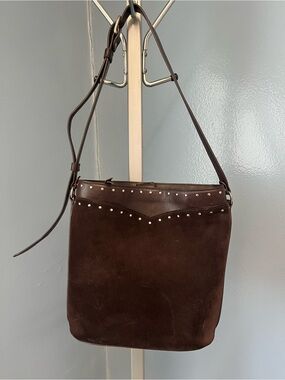Tecovas Dark Brown Leather Tote with Magnetic Snap Closure